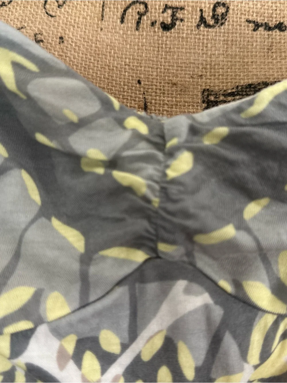 Free People Strapless Gray Dress with Yellow & Peach Accents 🆕